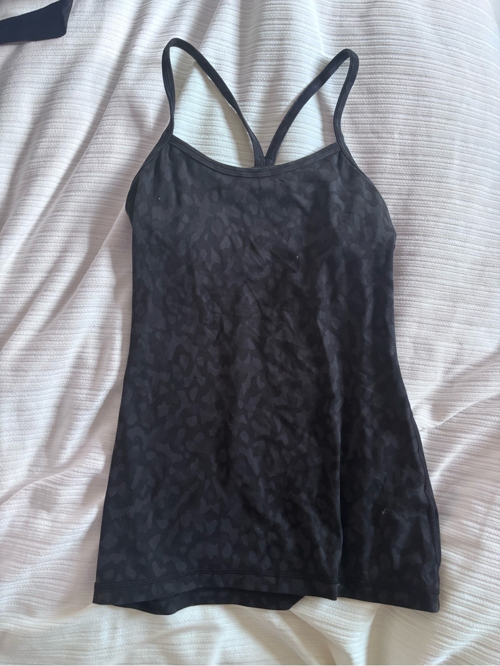 lululemon athletica Black Leopard Jacquard Strappy Tank